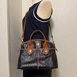 Dooney & Bourke ostrich all leather domed purse